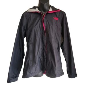 The North Face Hyvent 2.5 Hooded Rain Jacket Womens Large Black Hiking Packable